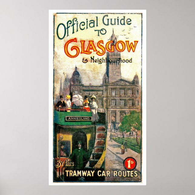 Glasgow och närliggande spårvagnslinjer poster (Framsidan)