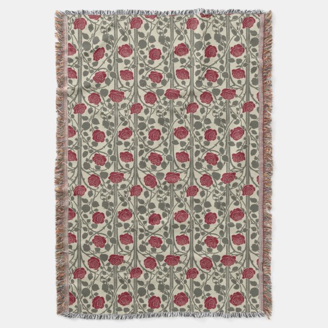 Glasgow Rose - Art Nouveau Filt (Framsidan Vertikal)