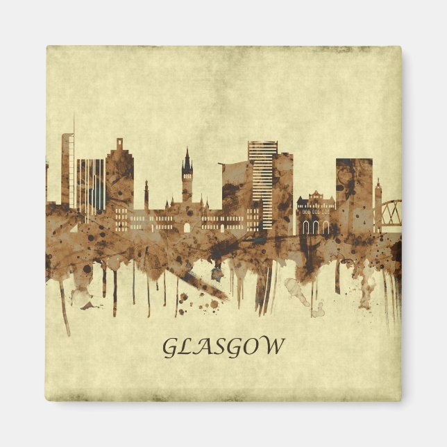Glasgow Scotland Cityscape Magnet (Framsidan)