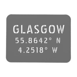 Glasgow Scotland Latitude & Longitud Magnet
