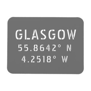 Glasgow Scotland Latitude & Longitud Magnet