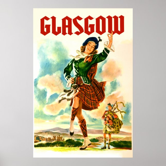 Glasgow Scotland Poster (Framsidan)