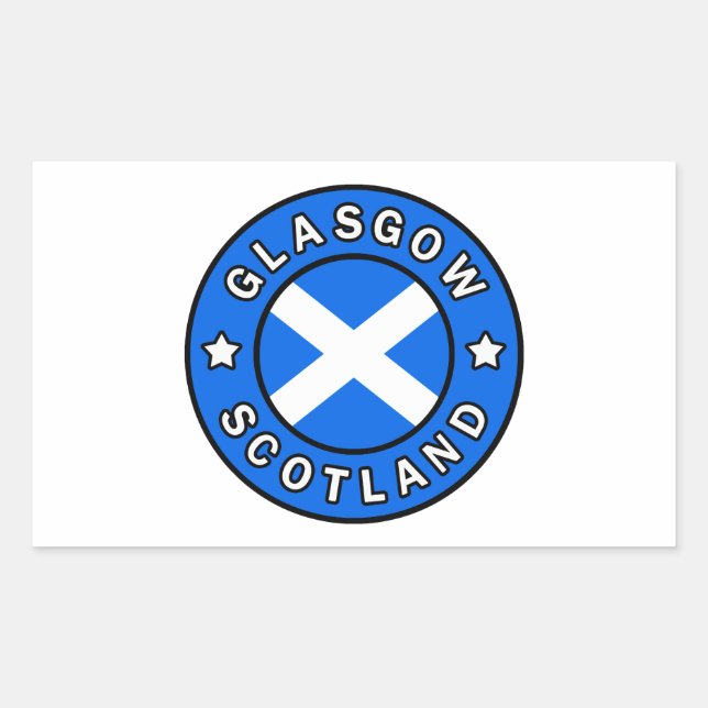 Glasgow Scotland Rektangulärt Klistermärke (Framsida)