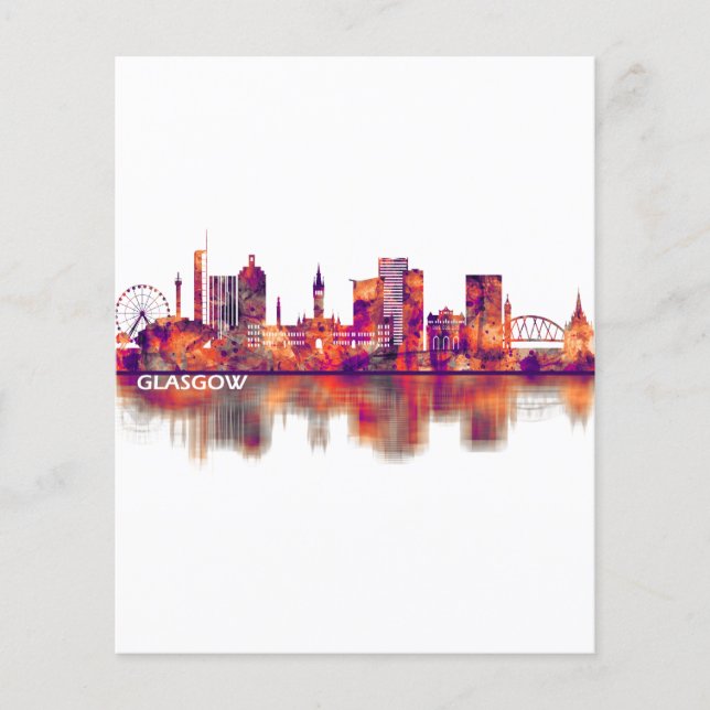 Glasgow Scotland Skyline Flygblad (Framsidan)