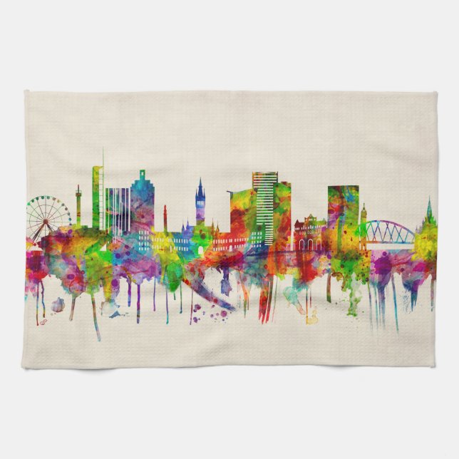 Glasgow Scotland Skyline Kökshandduk (Horisontell)