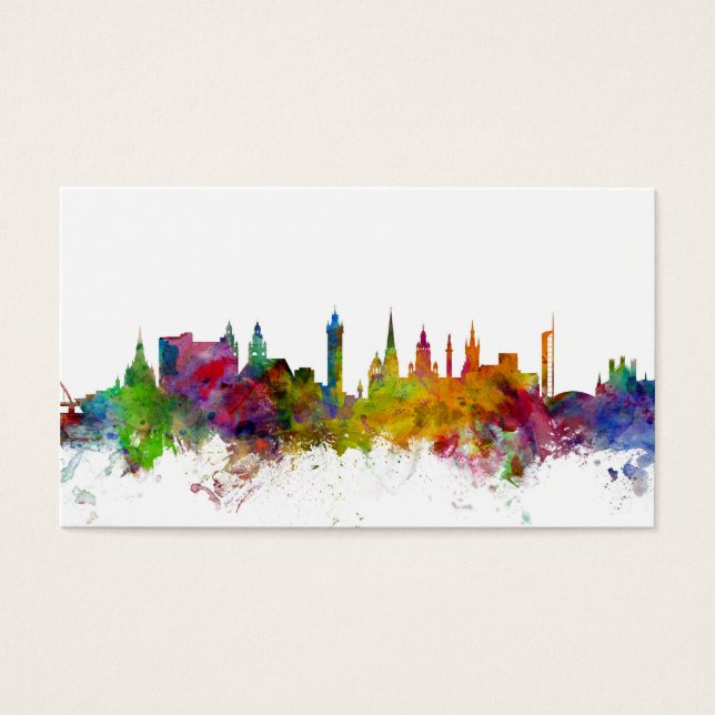 Glasgow Scotland Skyline Visitkort (Framsidan)