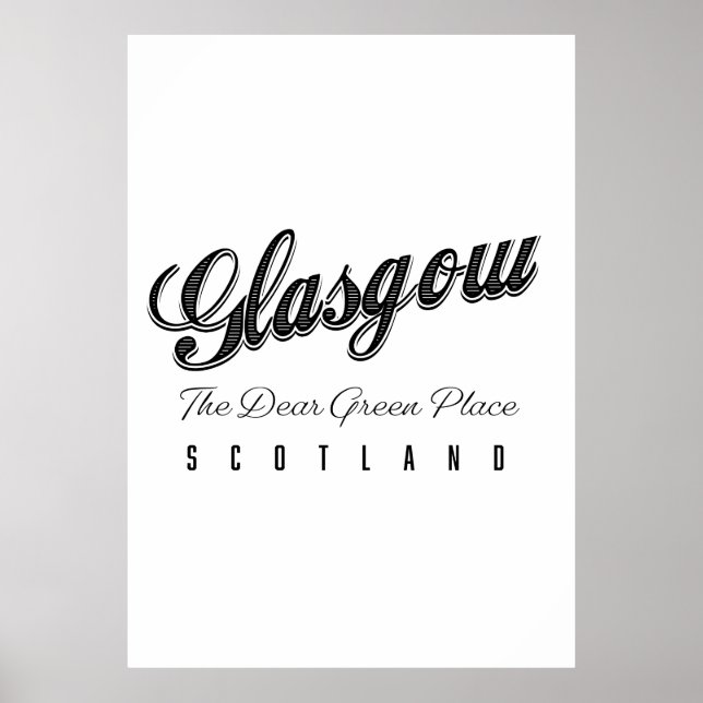 Glasgow Scotland "the Bäste Grönt Ställe" Poster (Framsidan)