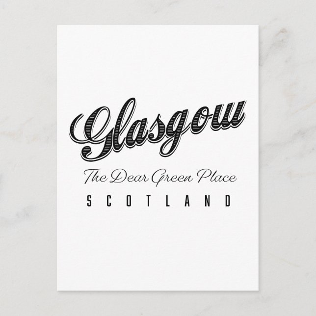 Glasgow Scotland "the Bäste Grönt Ställe" Vykort (Framsida)