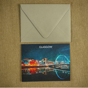 Glasgow Scotland UK Oil Paint City Vykort