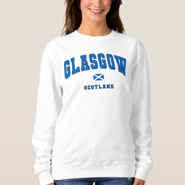 Glasgow Scotland Uk Vintage College Stil T Shirt (Framsida)