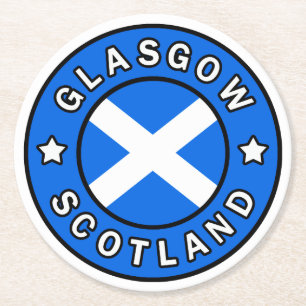 Glasgow Scotland Underlägg Papper Rund