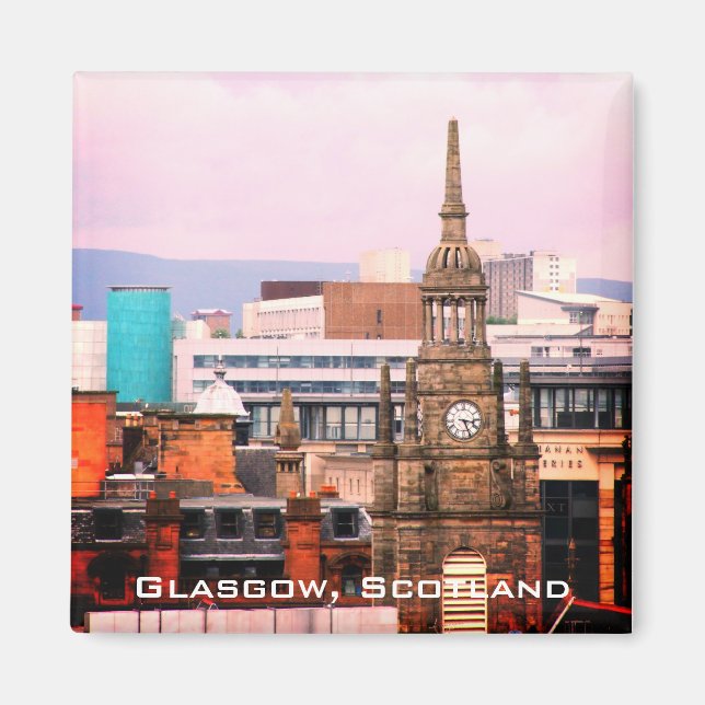 Glasgow, Skottland, kylmagnet Magnet (Framsidan)