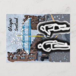 Glasgow skottland regnigt vykort