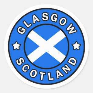 Glasgow Skottland Runt Klistermärke
