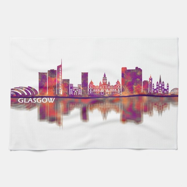 Glasgow Skyline Kökshandduk (Horisontell)