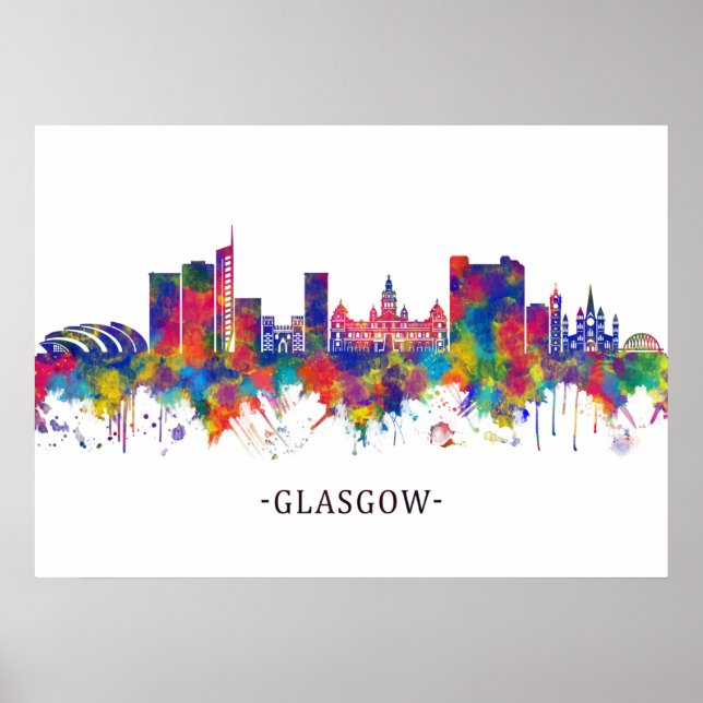 Glasgow Skyline Poster (Framsidan)