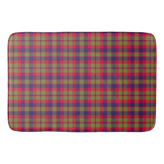 Glasgow stad grön och röd högländsk plaid badrumsmatta (Framsidan)