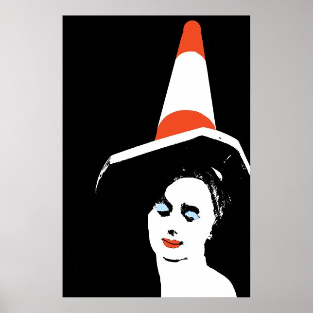 Glasgow Traffic Cone Girl Poster Skriv ut (Framsidan)