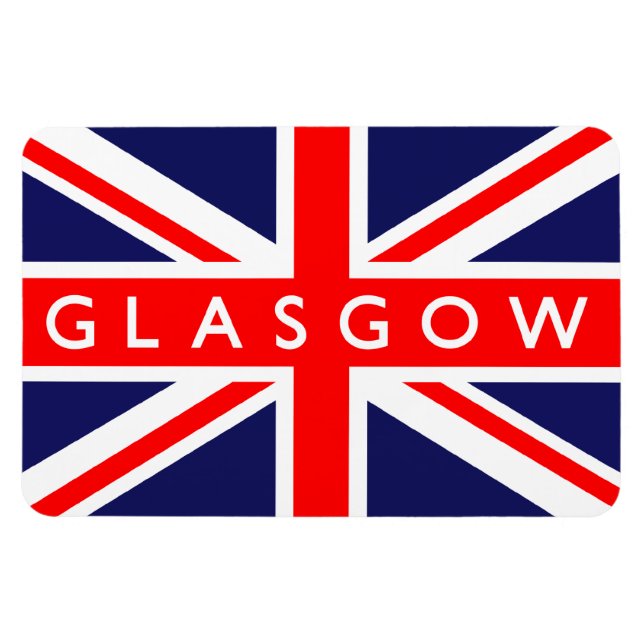 Glasgow UK Flagga Magnet (Horisontell)