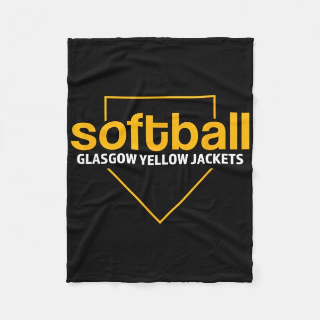 Glasgow Yellow Jackets Softboll Hemmaplatt  Fleecefilt (Framsidan)