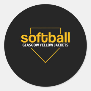 Glasgow Yellow Jackets Softboll Hemmaplatt Runt Klistermärke