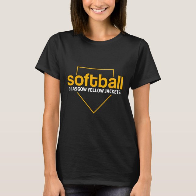 Glasgow Yellow Jackets Softboll Hemmaplatts  T Shirt (Framsida)