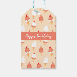 Glasgräddgummi med sprinkler och körsbär överst presentetikett