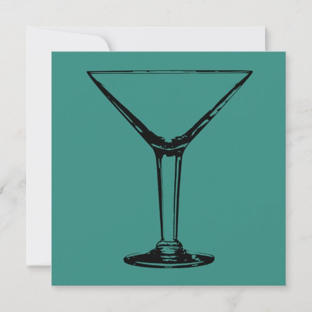 Glasinbjudan för Cocktail Party Martini Inbjudningar (Framsida)