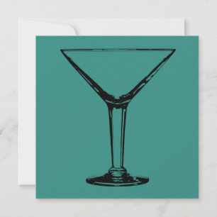 Glasinbjudan för Cocktail Party Martini Inbjudningar