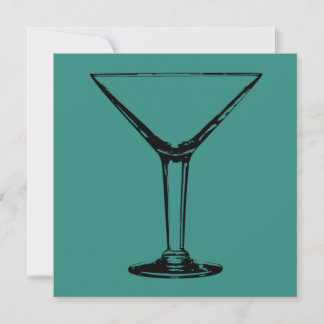 Glasinbjudan för Cocktail Party Martini Inbjudningar