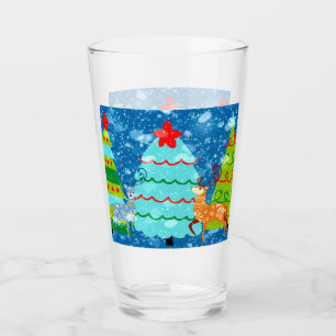 Glasjuldesign i Träd, Hjort, Snö Glaskopp