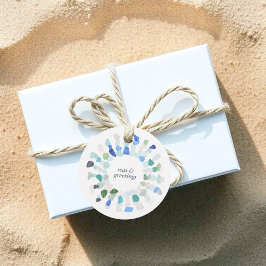 Glasjulfransens färgade hav gåvor etiketter