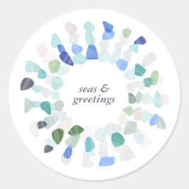 Glasjulfransens färgade hav runt klistermärke