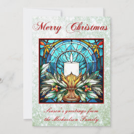 Glasjullljus, Grönt Glitter Julkort