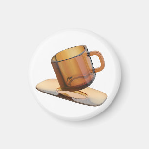 Glaskaffe kopp med en sås magnet