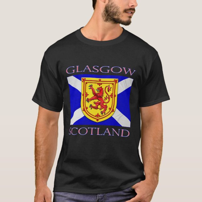 Glasko Scotland Red Lejonare Rampant T Shirt (Framsida)