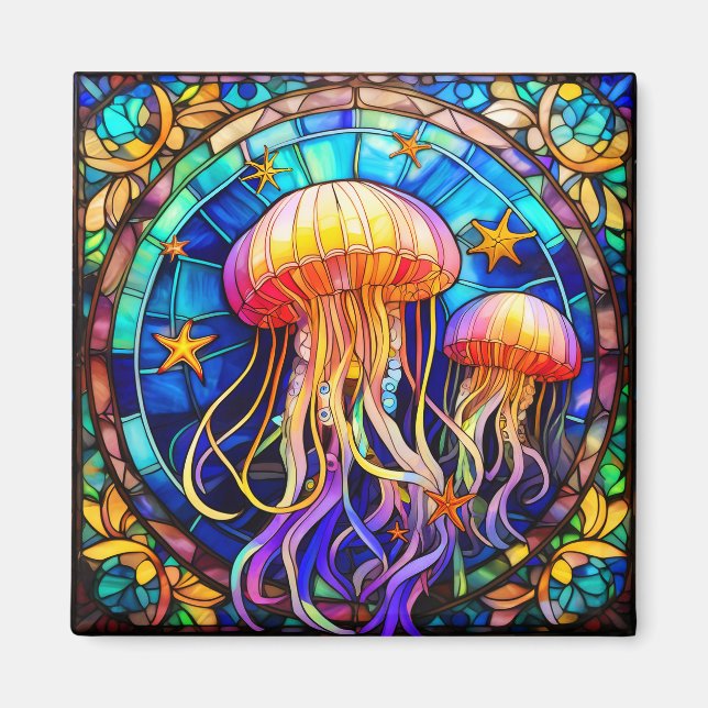 Glaskonst av tropiska nedfläckader magnet (Framsidan)