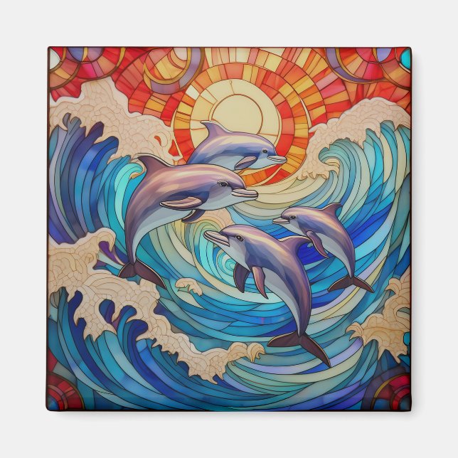 Glaskonst av tropiska nedfläckader magnet (Framsidan)