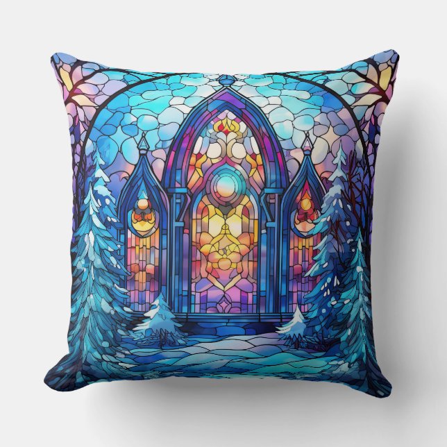 Glaskonst Dekorativ kudde - Helgdag - Blommigt (Framsida)