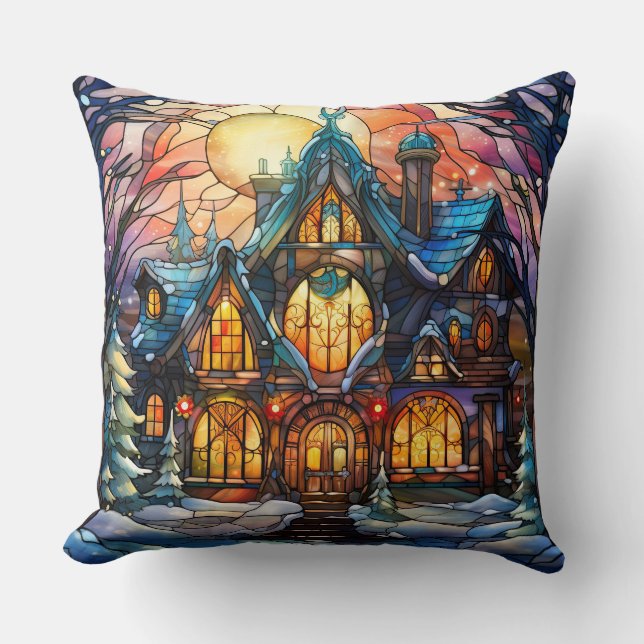 Glaskonst Dekorativ kudde - Helgdag - Blommigt (Framsida)