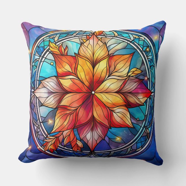 Glaskonst Dekorativ kudde - Helgdag - Blommigt (Framsida)