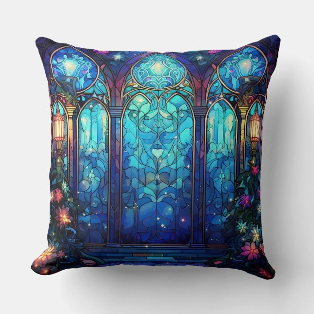 Glaskonst Dekorativ kudde - Helgdag - Blommigt (Framsida)