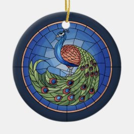 Glaskonst, färgat glas julgransprydnad keramik