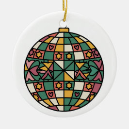 Glaskonst, glasaktigt, Boll, glasaktigt, Stil Julgransprydnad Keramik