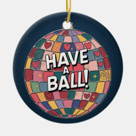 Glaskonst, glasaktigt, Boll, glasaktigt, Stil Julgransprydnad Keramik