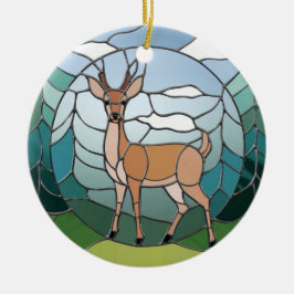 Glaskonst, glasaktigt, glasaktigt, Stil Hjort kons Julgransprydnad Keramik