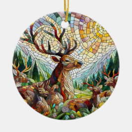 Glaskonst, glasaktigt, glasaktigt, Stil Hjort kons Julgransprydnad Keramik