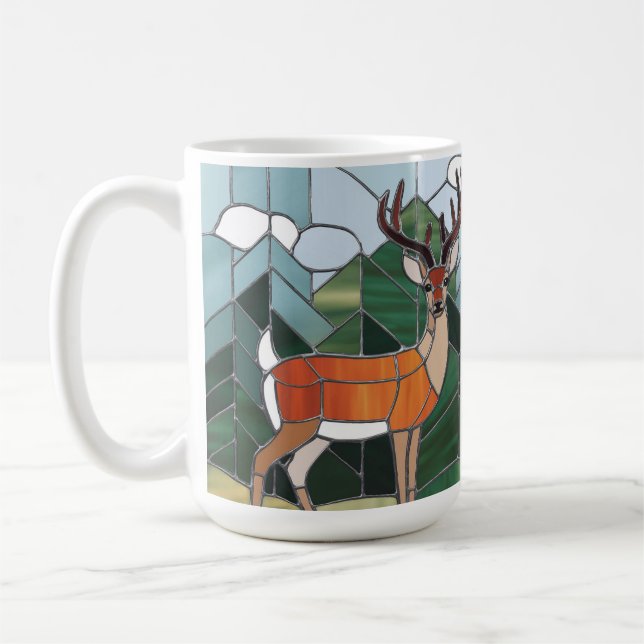 Glaskonst, glasaktigt, glasaktigt, Stil Hjort kons Kaffemugg (Vänster)
