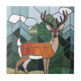 Glaskonst, glasaktigt, glasaktigt, Stil Hjort kons Kakelplatta