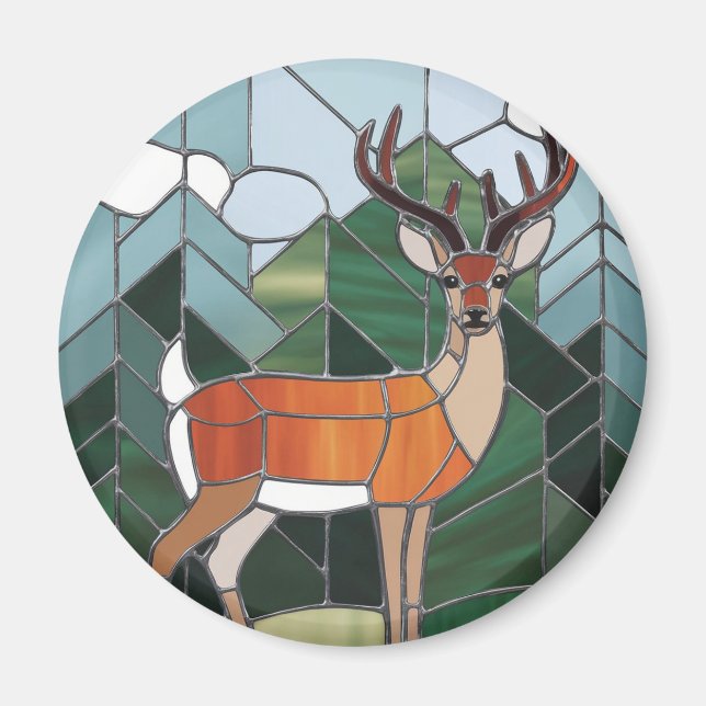 Glaskonst, glasaktigt, glasaktigt, Stil Hjort kons Magnet (Framsidan)